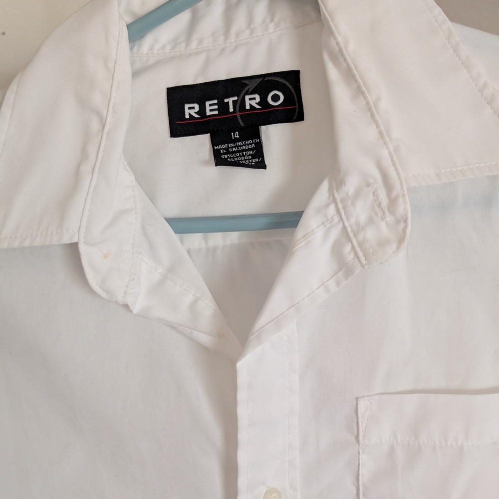 Retro White Button-Up Shirt